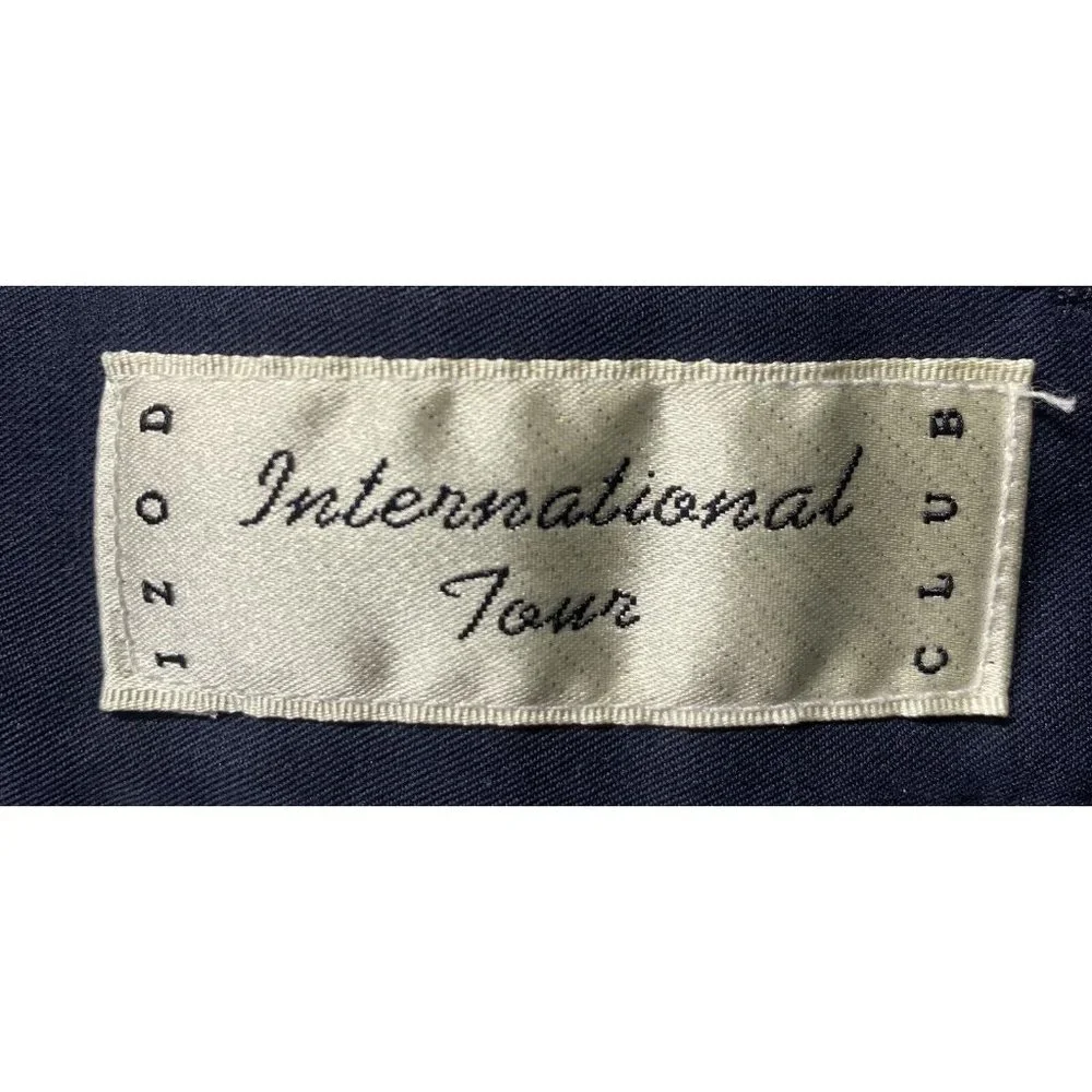 Izod Club International Tour Mens Blue Golf Dress Shorts 38 Casual Pleated